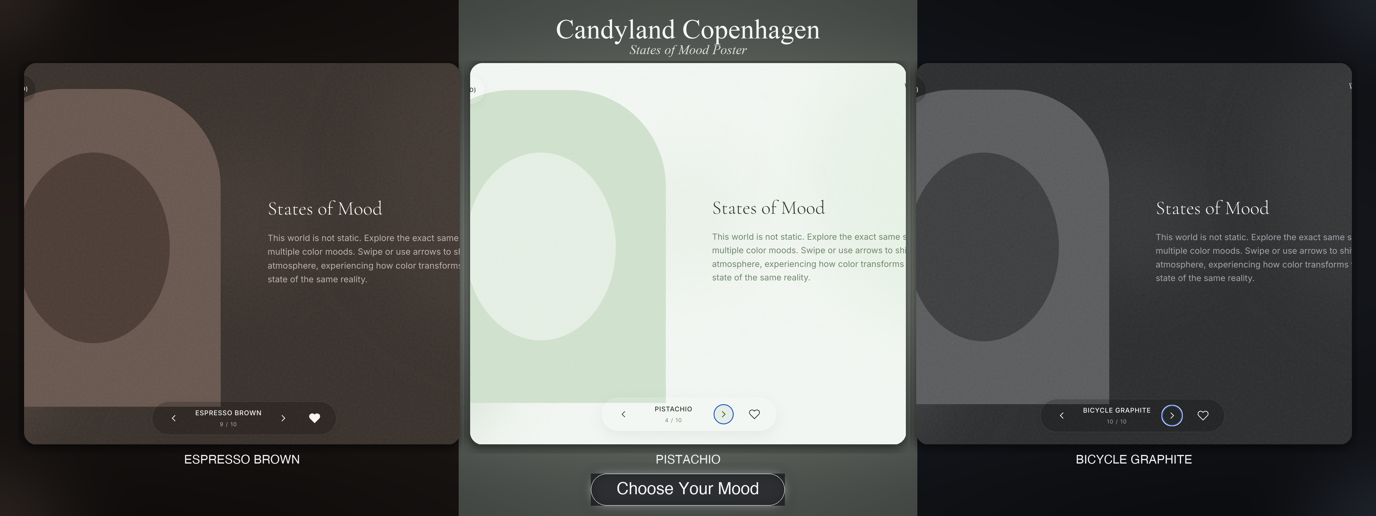 Candyland Copenhagen poster: Choose Your Mood